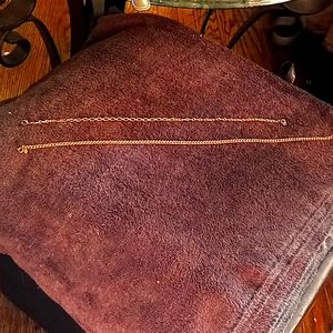 2 fake gold chains. One is 12" long, other is 15.5" long